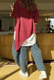 Made in Italy Big Softie Super Slant Knit Top Burgundy
